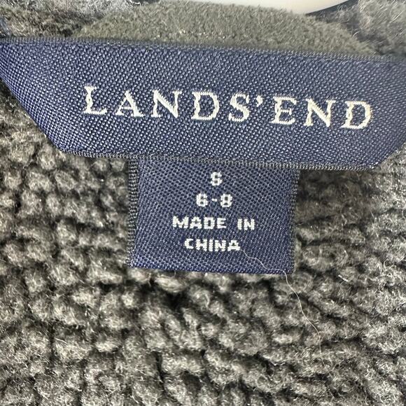 Lands End‎ Vest Womens S Charcoal Grey Sherpa Lined Faux Suede Outdoor Cabincore - Picture 5 of 7